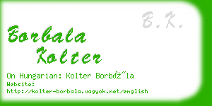 borbala kolter business card